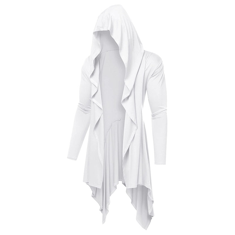 Long Hooded Cardigan Drape Cape Overcoat With Pockets