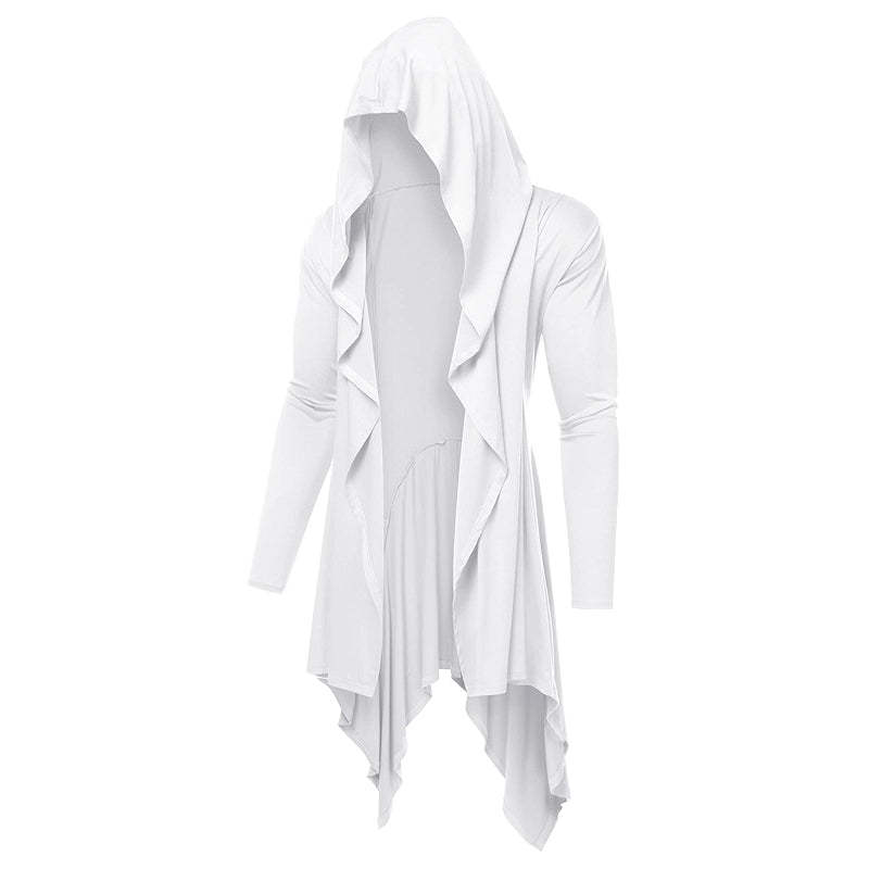 Long Hooded Cardigan Drape Cape Overcoat With Pockets
