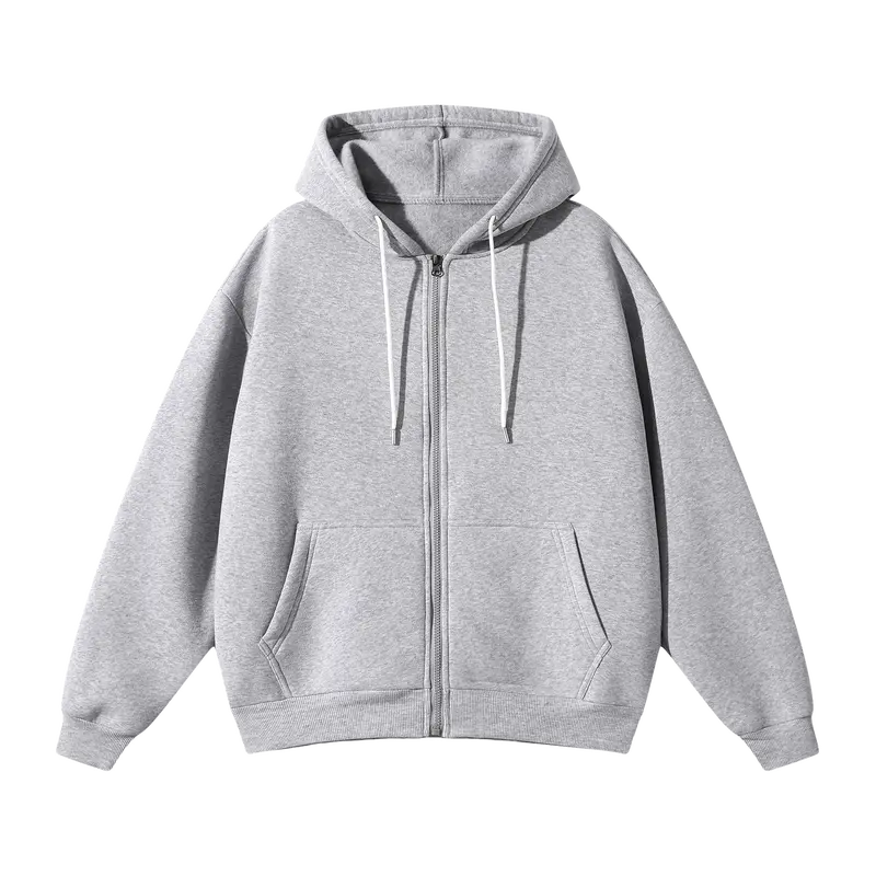 Pack Of 2 Full Zip Hoodies Loose Fit Cotton Sweatshirts With Pockets For Men