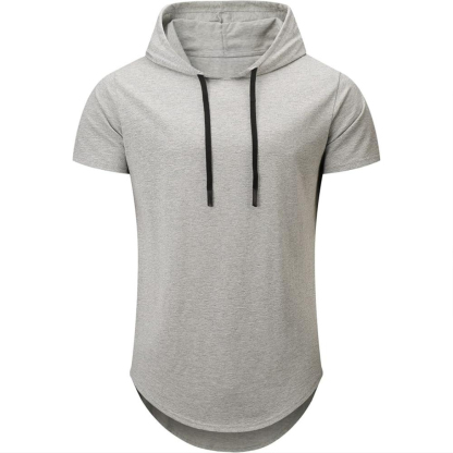 Cotton Short Sleeve Hooded T Shirt