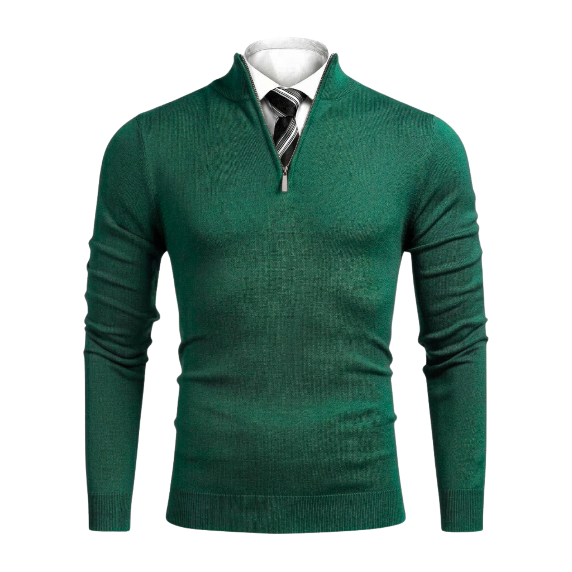 Slim Fit Quarter Zip Knit Pullover