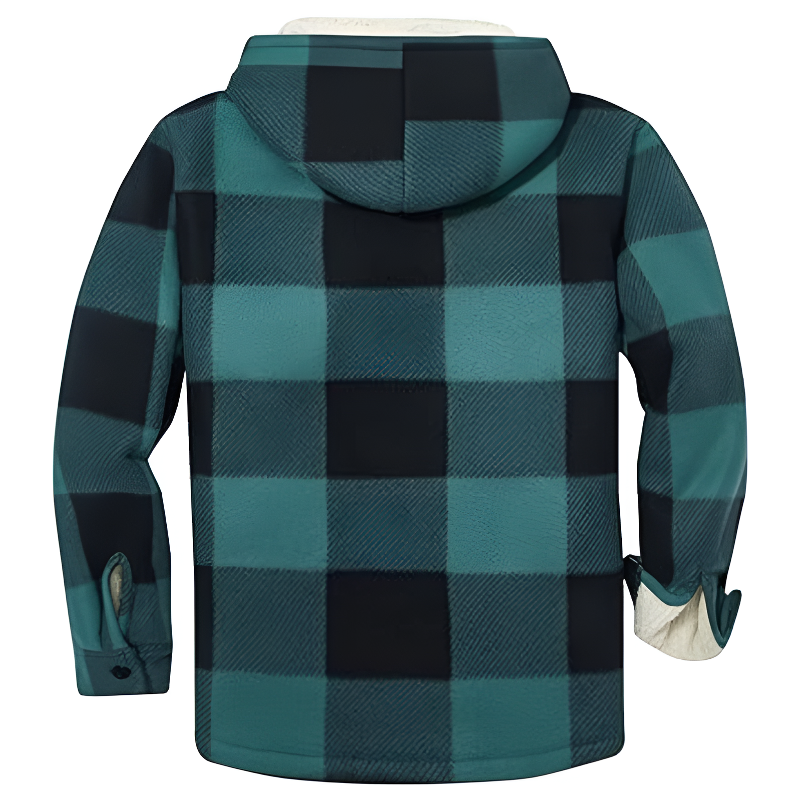 Plaid Sherpa Lined Hooded Flannel Jacket for Men