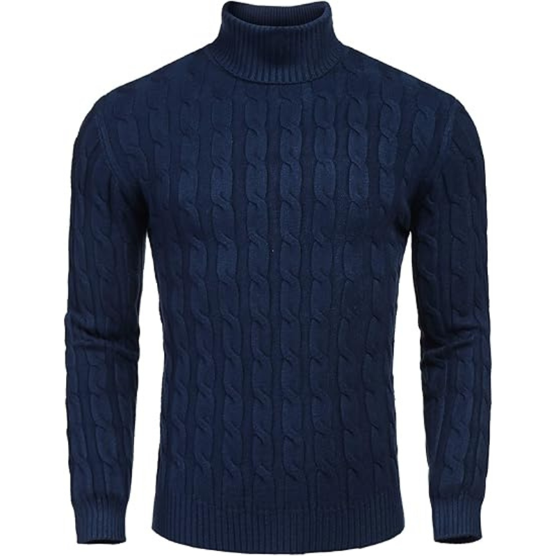 Casual Slim Fit Sweater With Twisted Knitted Design For Men