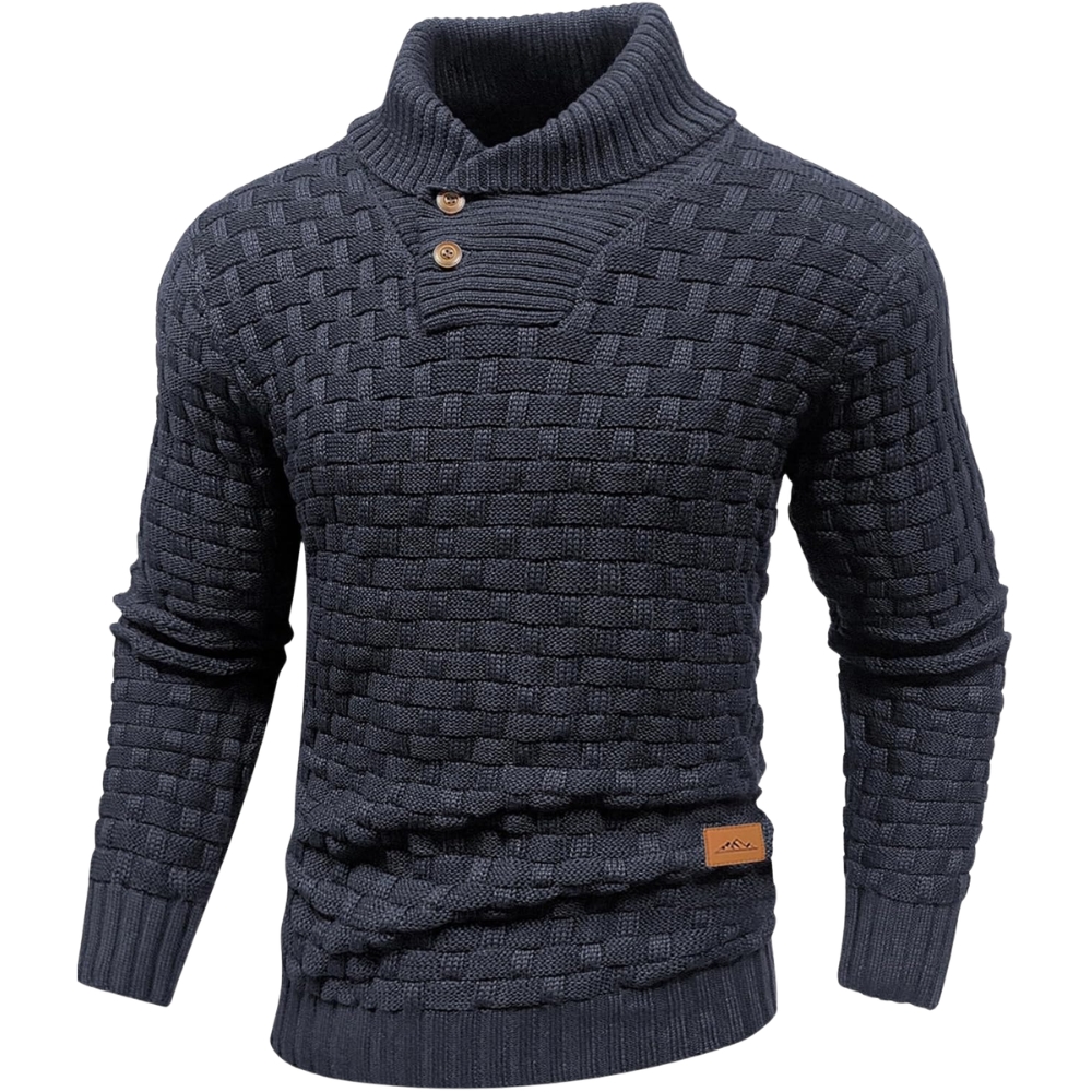 Mens Casual Pullover Fall Winter Turtleneck Cable Knit v Neck Fisherman Waffle Sweater
