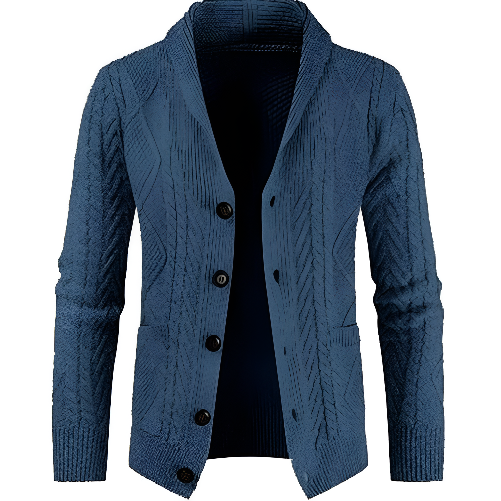 Men's Casual Wool Blend Cardigan Sweaters Long Sleeve Shawl Collar Buttons Down Cable Knit Sweater