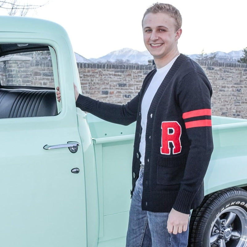 1950S Letterman Cardigan Sweater