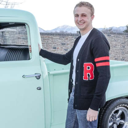 1950S Letterman Cardigan Sweater