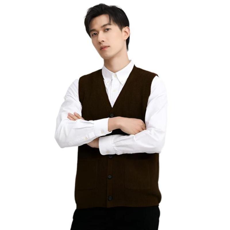 Sweater Vest V Neck Sleeveless Knitted Cardigan