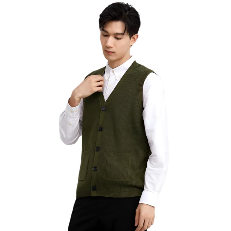 Sweater Vest V Neck Sleeveless Knitted Cardigan
