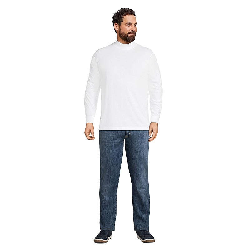 Super T Cotton Blend Mock Turtleneck