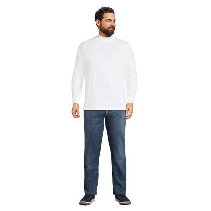Super T Cotton Blend Mock Turtleneck
