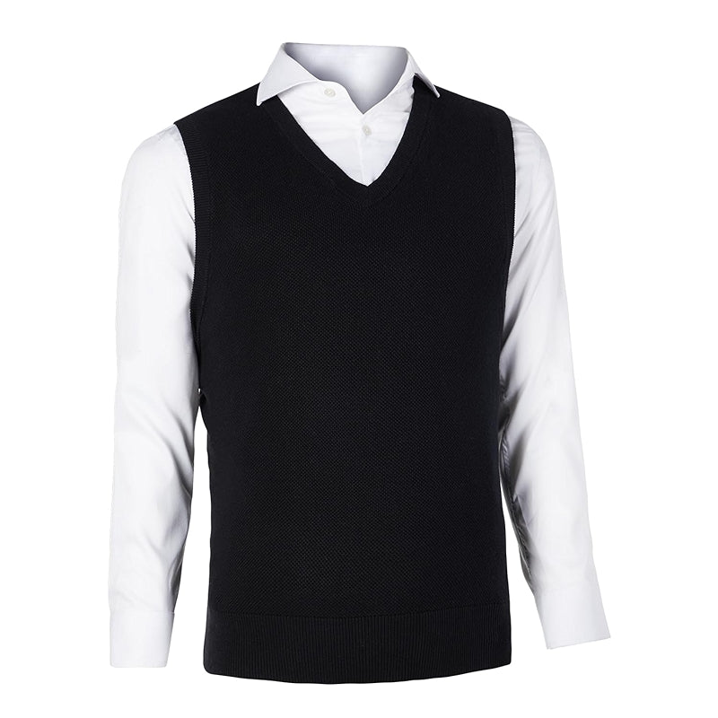 V-Neck Sleeveless Pullover Sweater Slim Fit Casual Vest