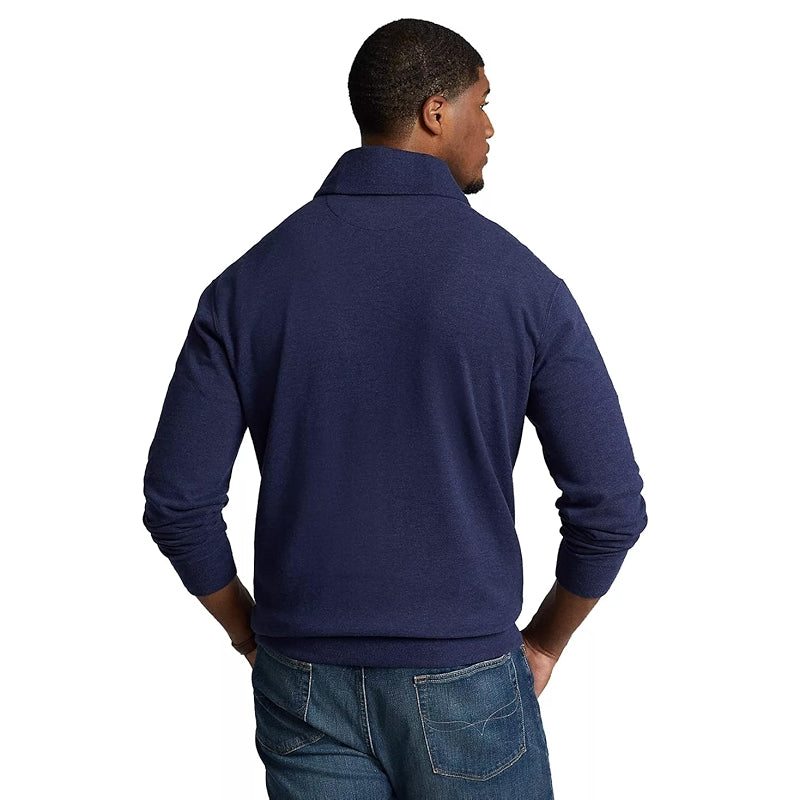 Shawl Neck Long Sleeve Rib Sweater