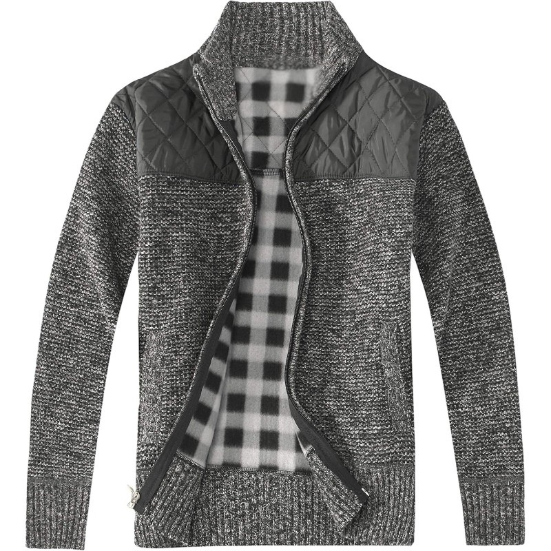 Full Zip Knit Cardigan With Lining