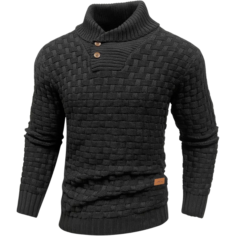 Mens Casual Pullover Fall Winter Turtleneck Cable Knit v Neck Fisherman Waffle Sweater