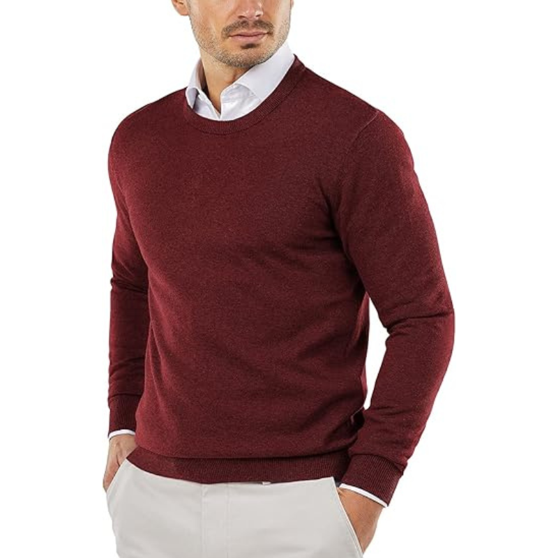 Mens Crew Neck Sweater Slim Fit Lightweight Sweatshirts