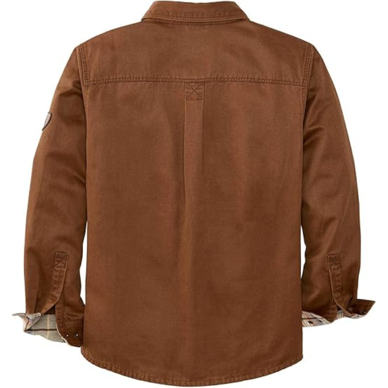 Mens Flannel Lined Shirt Jacket Waxed Cotton Water Resistant