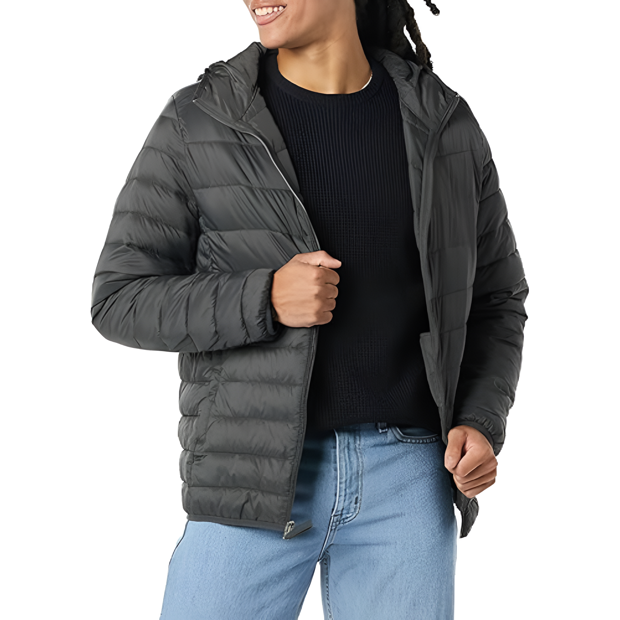 Men's Lightweight Water-Resistant Packable Hooded Puffer Jacket