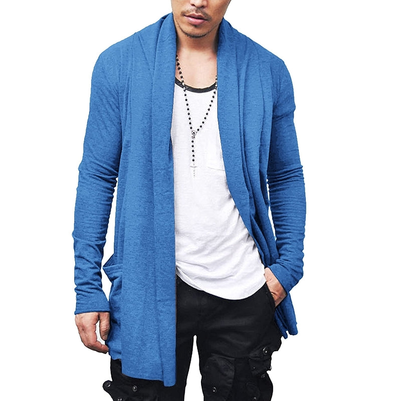 Ruffle Shawl Collar Cardigan Open Front Lightweight Drape Cape
