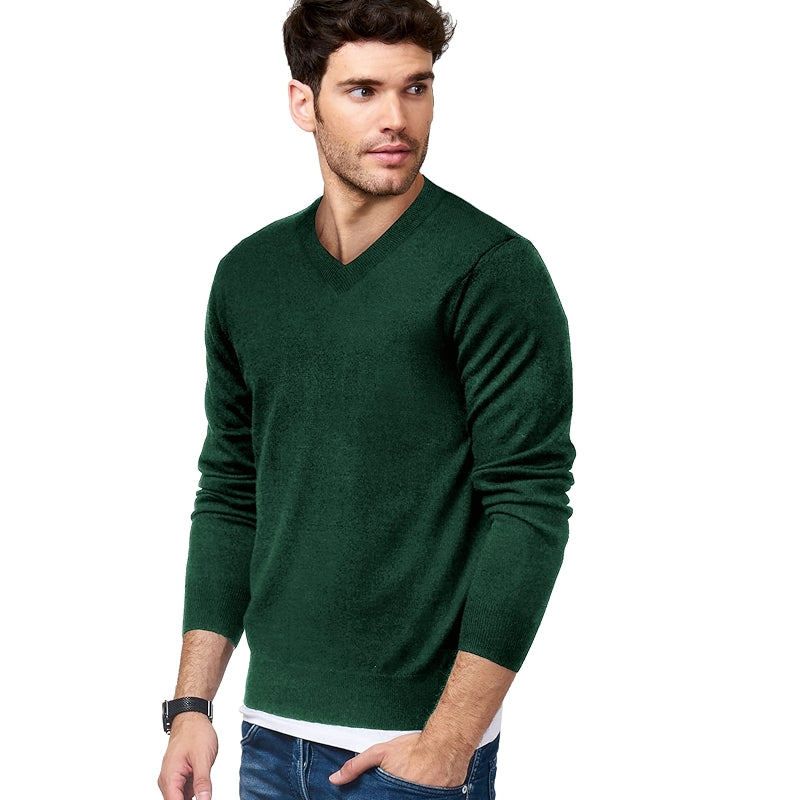 V Neck Dress Sweater Long Sleeve Slim Fit Fashion Pullover Sweater