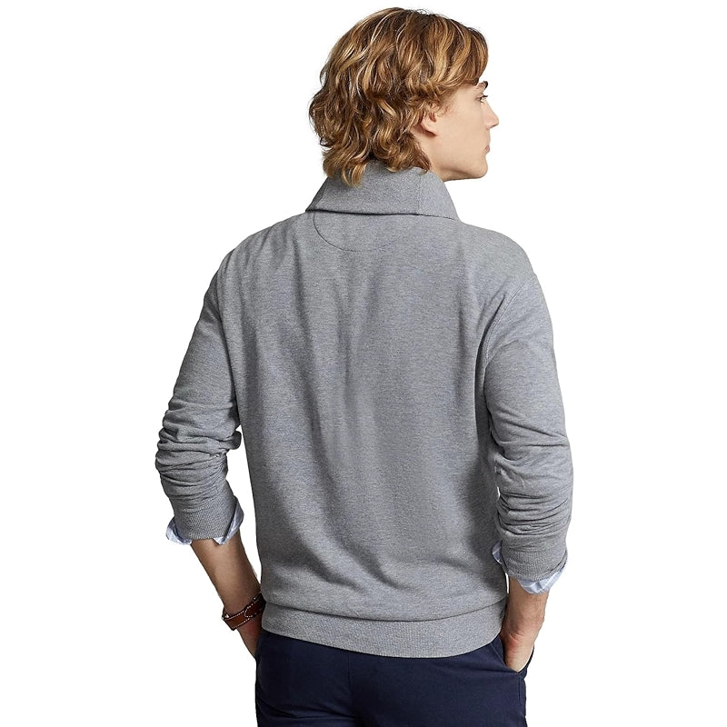 Shawl Neck Long Sleeve Rib Sweater