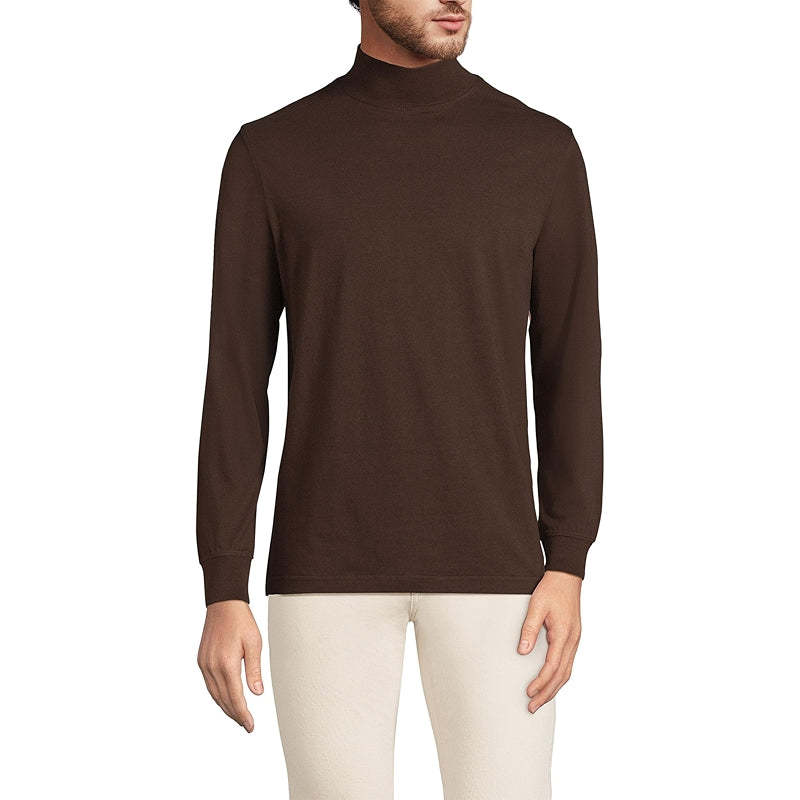 Super T Cotton Blend Mock Turtleneck