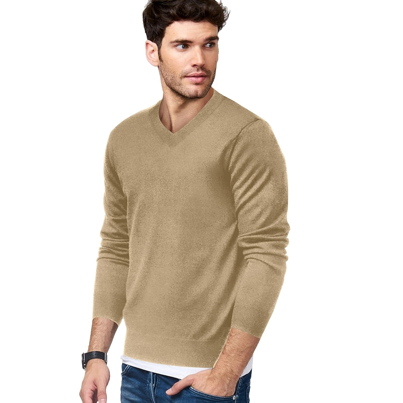 V Neck Dress Sweater Long Sleeve Slim Fit Fashion Pullover Sweater