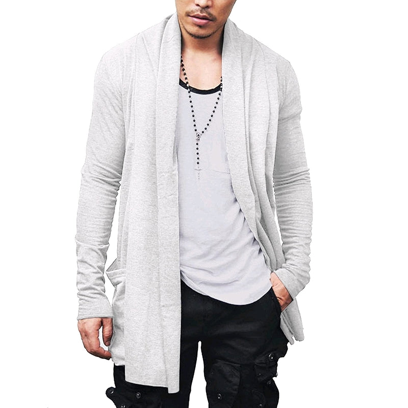 Ruffle Shawl Collar Cardigan Open Front Lightweight Drape Cape