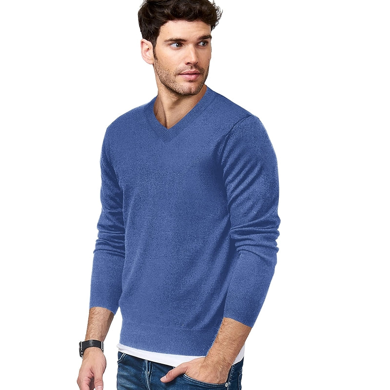 V Neck Dress Sweater Long Sleeve Slim Fit Fashion Pullover Sweater