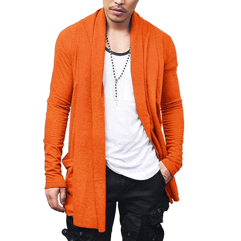 Ruffle Shawl Collar Cardigan Open Front Lightweight Drape Cape