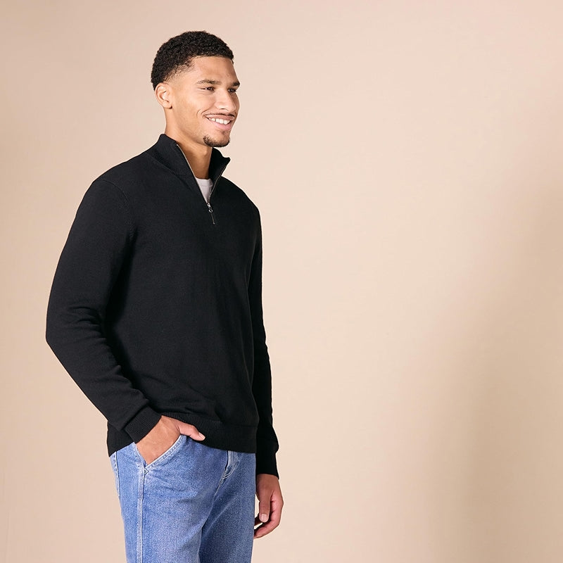 Cotton Quarter Zip Sweater