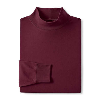 Super T Cotton Blend Mock Turtleneck