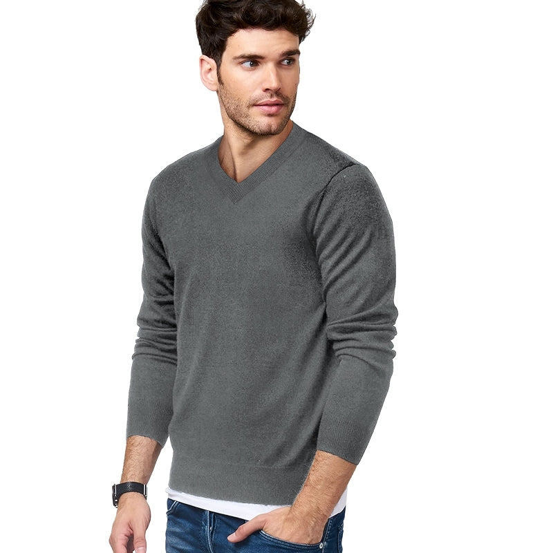 V Neck Dress Sweater Long Sleeve Slim Fit Fashion Pullover Sweater