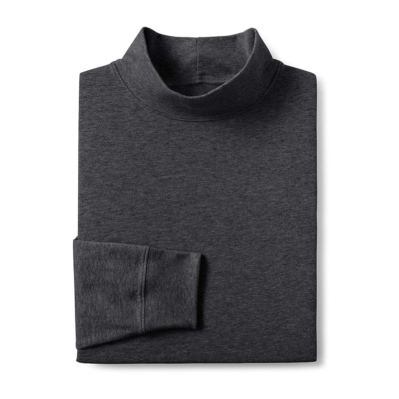 Super T Cotton Blend Mock Turtleneck