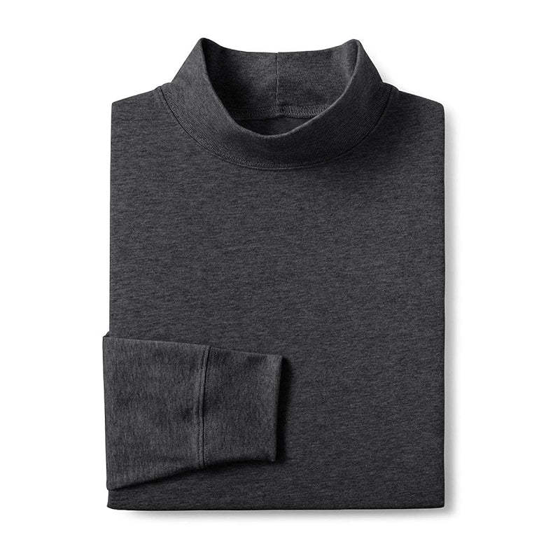 Super T Cotton Blend Mock Turtleneck