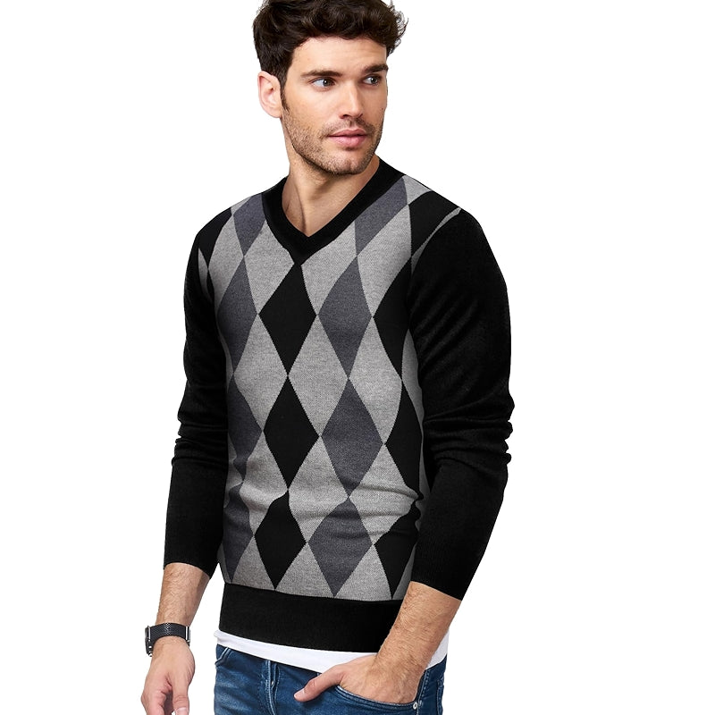 V Neck Dress Sweater Long Sleeve Slim Fit Fashion Pullover Sweater