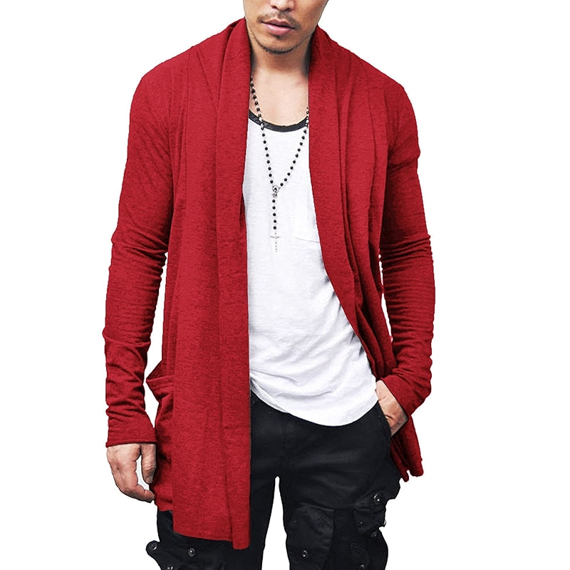 Ruffle Shawl Collar Cardigan Open Front Lightweight Drape Cape