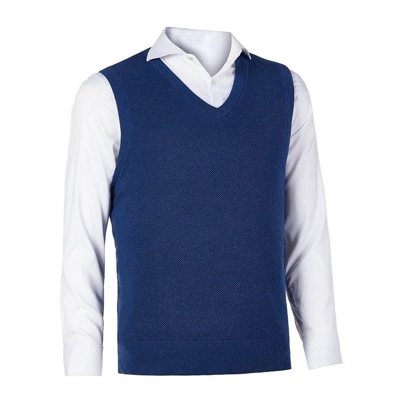 V-Neck Sleeveless Pullover Sweater Slim Fit Casual Vest