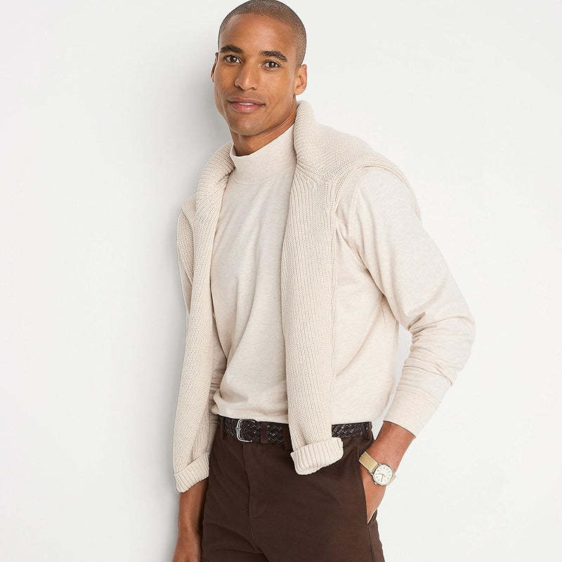 Super T Cotton Blend Mock Turtleneck