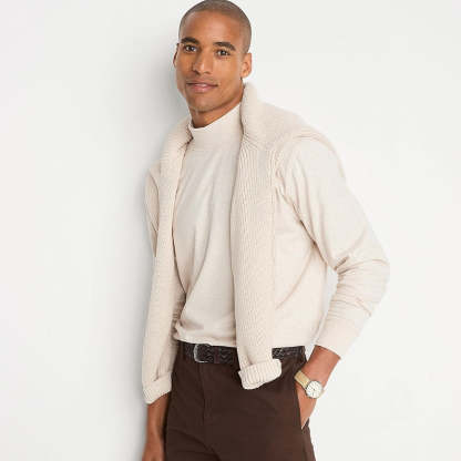 Super T Cotton Blend Mock Turtleneck