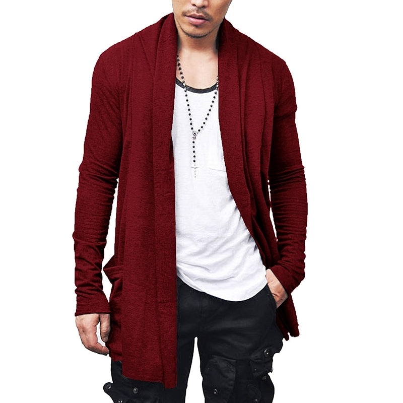 Ruffle Shawl Collar Cardigan Open Front Lightweight Drape Cape
