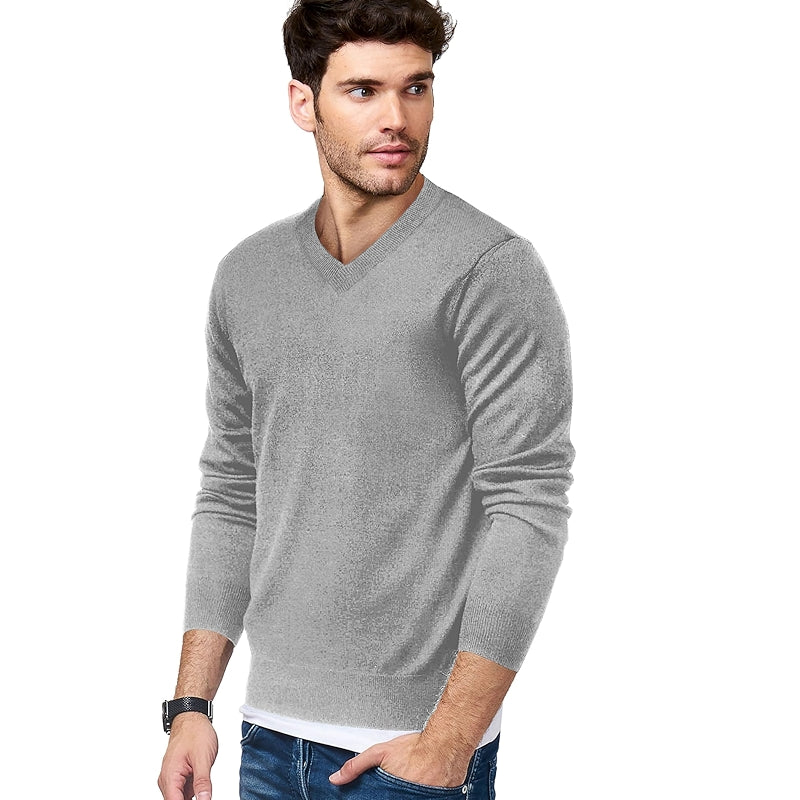 V Neck Dress Sweater Long Sleeve Slim Fit Fashion Pullover Sweater