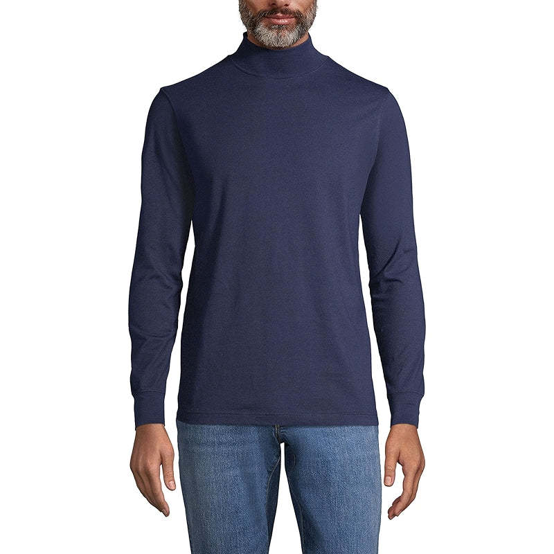 Super T Cotton Blend Mock Turtleneck