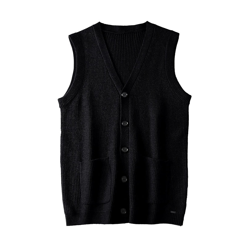Sweater Vest V Neck Sleeveless Knitted Cardigan