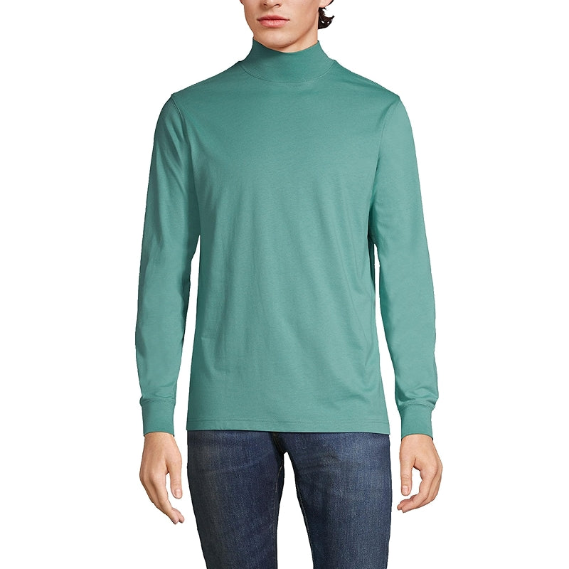 Super T Cotton Blend Mock Turtleneck