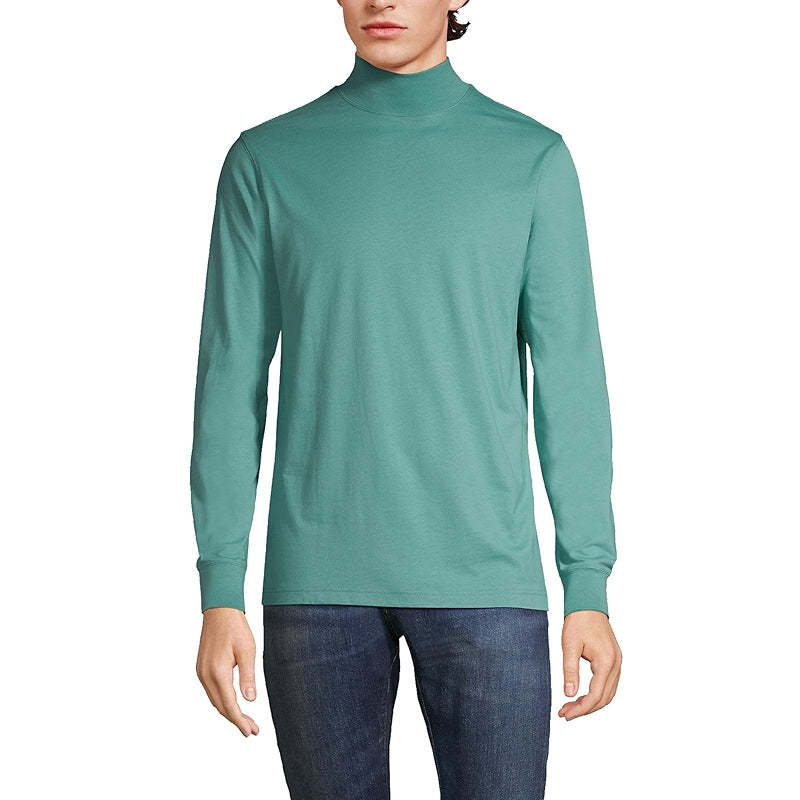 Super T Cotton Blend Mock Turtleneck