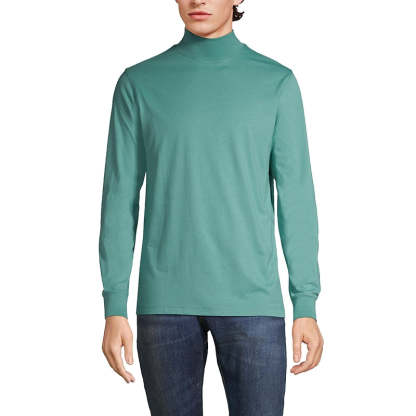 Super T Cotton Blend Mock Turtleneck
