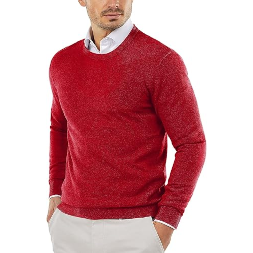 Men's Crew Neck Sweater Slim Fit Lightweight Sweatshirts Knitted Pullover for Casual Or Dressy Wear