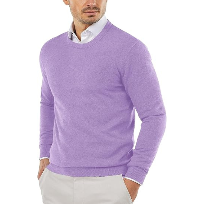 Mens Crew Neck Sweater Slim Fit Lightweight Sweatshirts