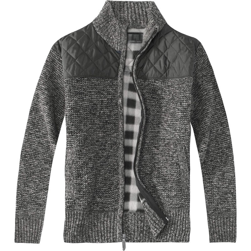 Full Zip Knit Cardigan With Lining